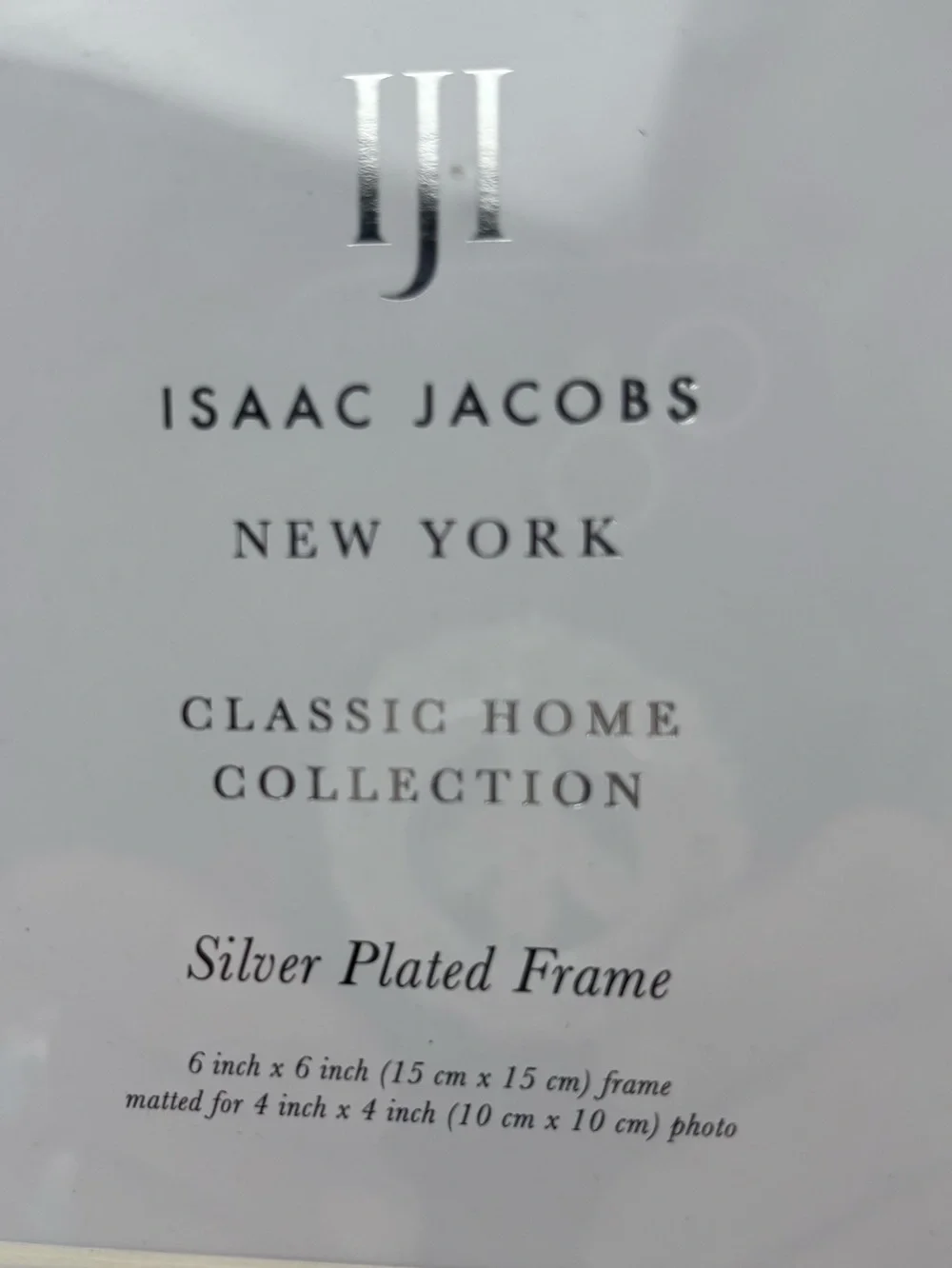 NWT Isaac Jacobs Silver Plated Photo Frame 6” x 6” Matted 4” x 4” Rope Border